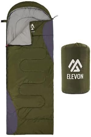 image:imageElevon SleepingBags Elevon Sleeping Bag for Adults Teens Kids Cold Warm Weather Portable Waterproof amp Lightweight with Compression Sack1person 1pack Green
