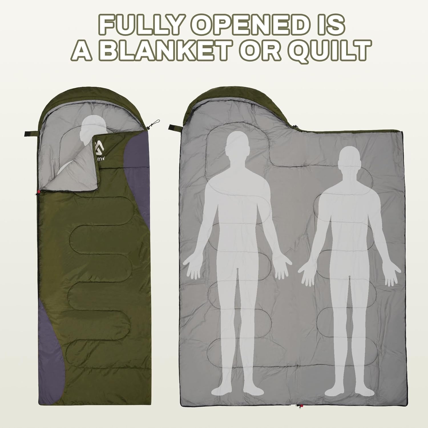 image:imageElevon SleepingBags Elevon Sleeping Bag for Adults Teens Kids Cold Warm Weather Portable Waterproof amp Lightweight with Compression Sack1person 1pack Green