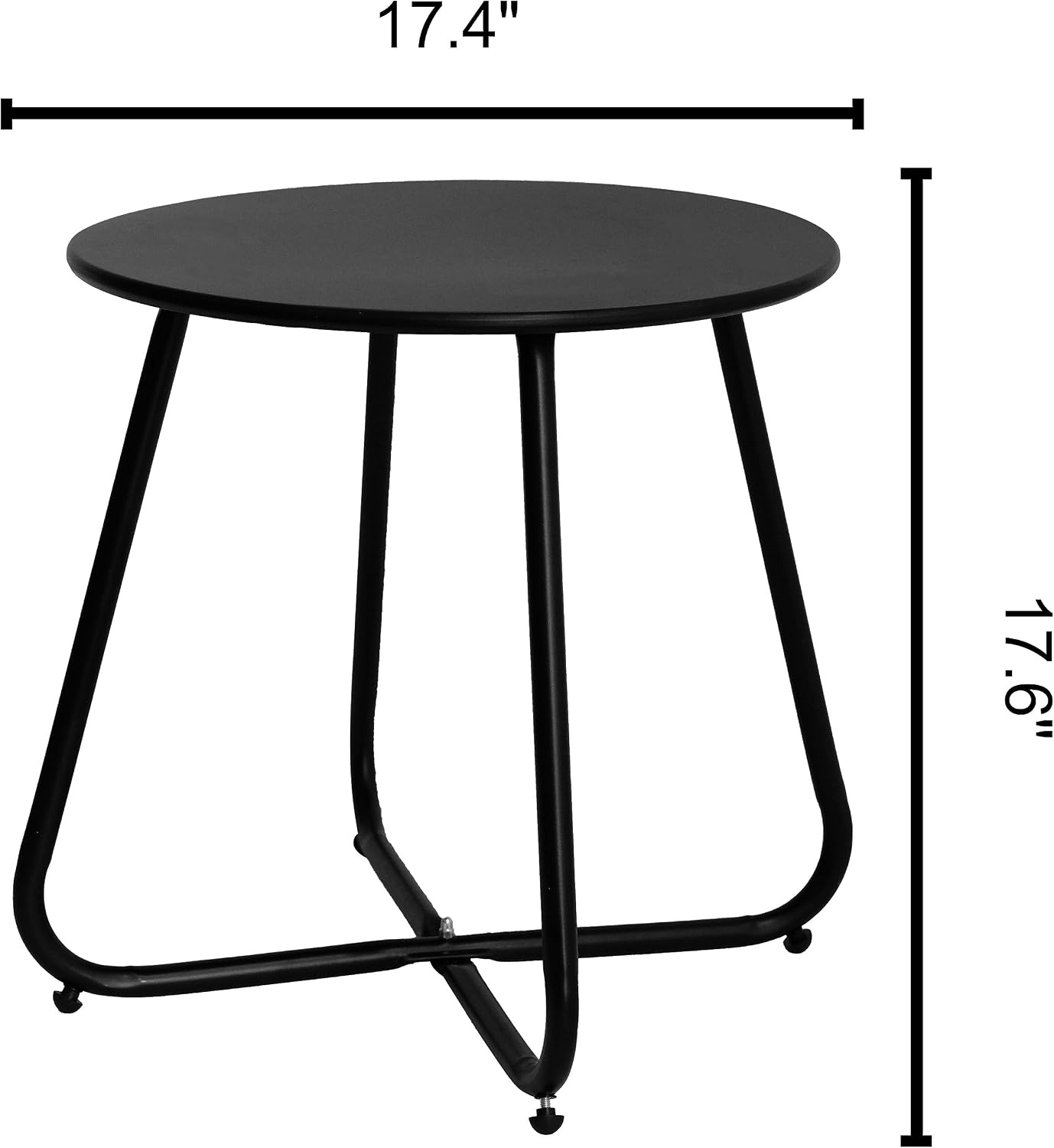 image:imageElevon ECoated Steel Side Table Weather Resistant Outdoor 175 Round End Table Accent Table for Bistro BalconyBlack