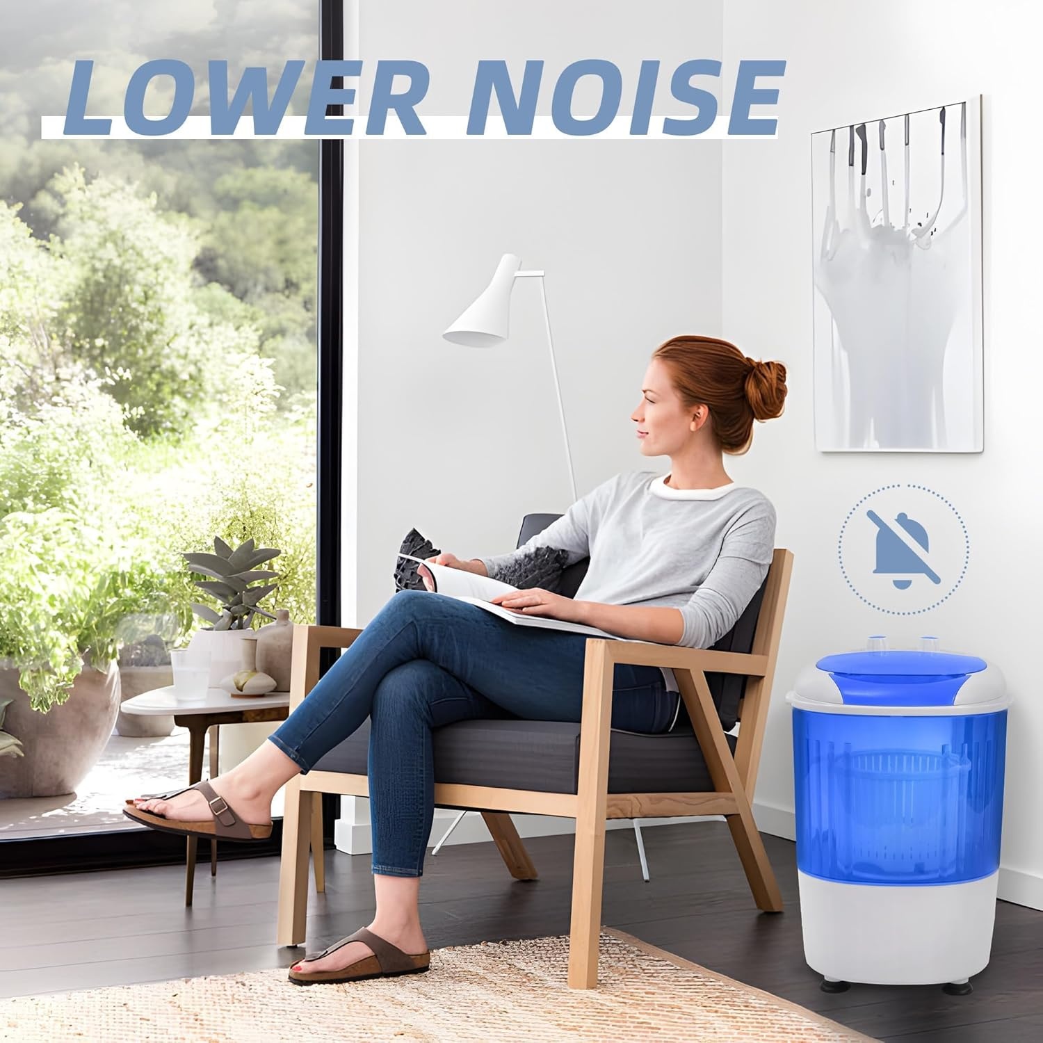 image:imageElevon Portable Washing machine 20lbs Mini Compact Laundry Washing Machine Twin Tub 12lbs Washer amp 8lbs Spinner Clothes Washer Machine with Drain Pump for Apartment Dormitory and RVsMini Blue