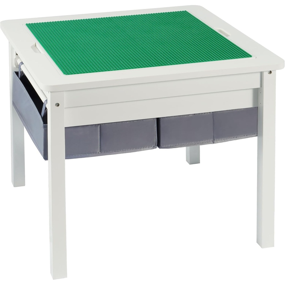 image:imageElevon 2in1 Kids Construction Play Table Only Wooden Building Desk wStorage Drawers Play Table Built in Plate Compatible with Bricks for Building Block Gaming Drawing Crafts