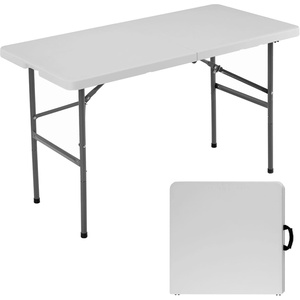 image:imageElevon 4ft Plastic Folding Table Outdoor Indoor Heavy Duty Portable Table with Carrying Handle for Camping Picnic Party4 FT