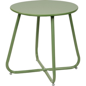 image:imageElevon ECoated Steel Side Table Weather Resistant Outdoor 175 Round End Table Accent Table for Bistro BalconySage Green