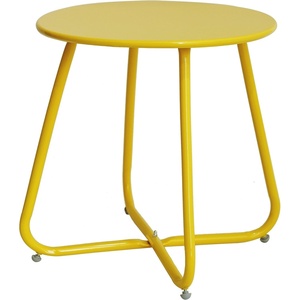 image:imageElevon ECoated Steel Side Table Weather Resistant Outdoor 175 Round End Table Accent Table for Bistro BalconyYellow