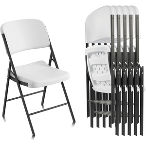 image:imageElevon Folding Chairs Heavy Duty Plastic Chairs with 350Pound Capacity for Home Office Camping Kitchen Dining Wedding Party Event Picnic White 6Pack