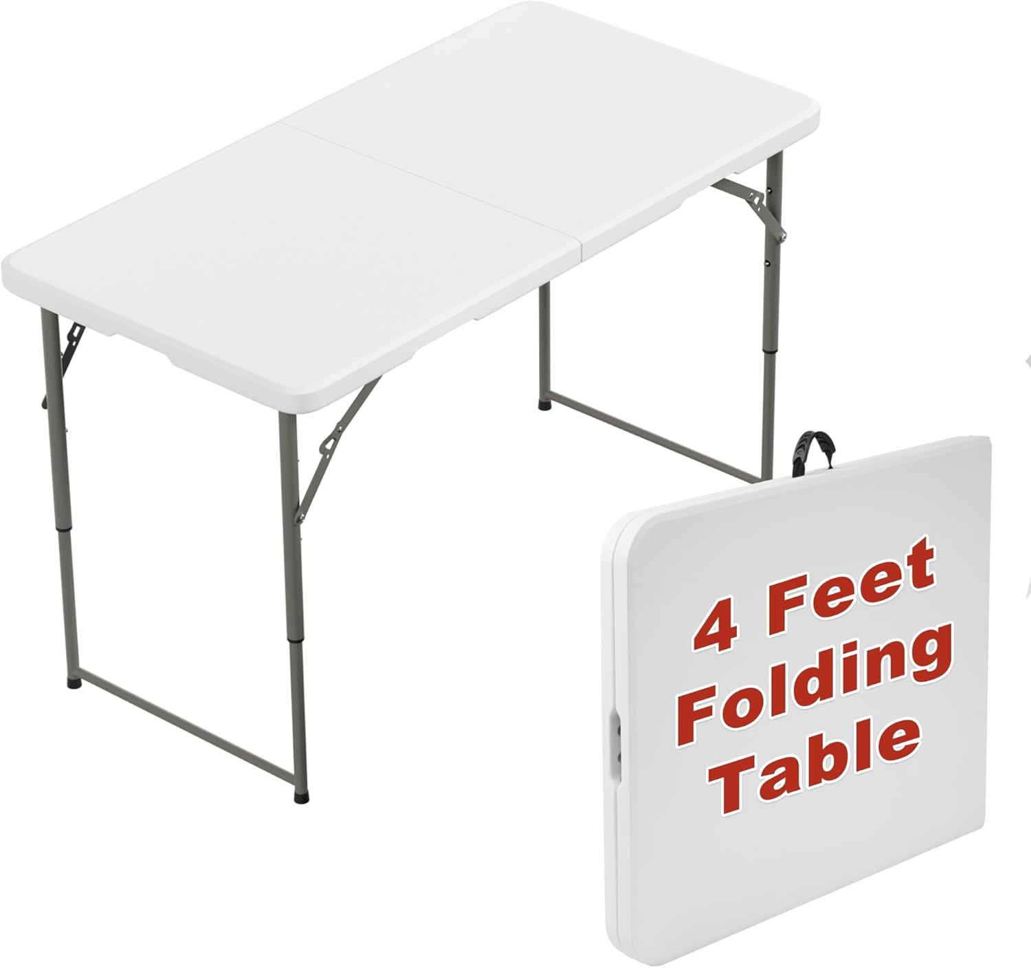 image:imageElevon Folding Table 4 Feet Heavy Duty FoldinHalf Utility Table Indoor Outdoor for Camping Picnic Party4 feet