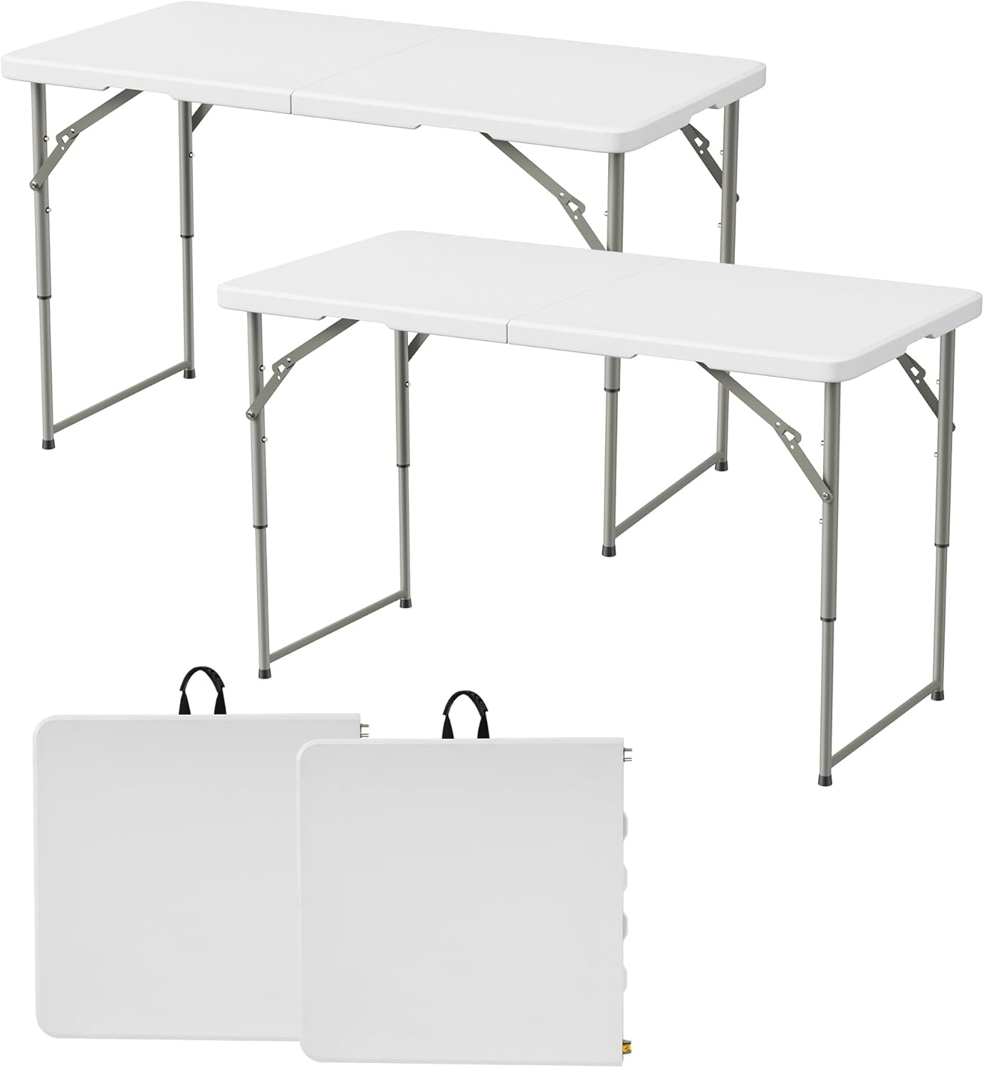 image:imageElevon Folding Table 4 Feet Heavy Duty FoldinHalf Utility Table Indoor Outdoor for Camping Picnic Party4 feet