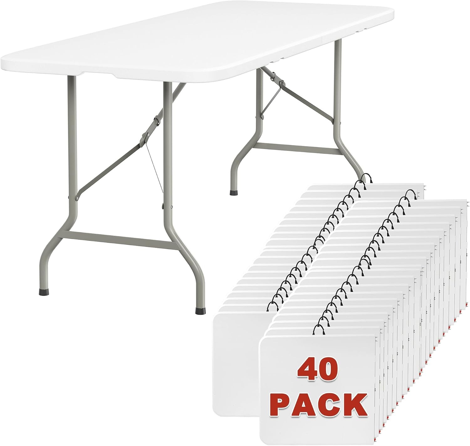 image:imageElevon Folding Table 4 Feet Heavy Duty FoldinHalf Utility Table Indoor Outdoor for Camping Picnic Party6 feet