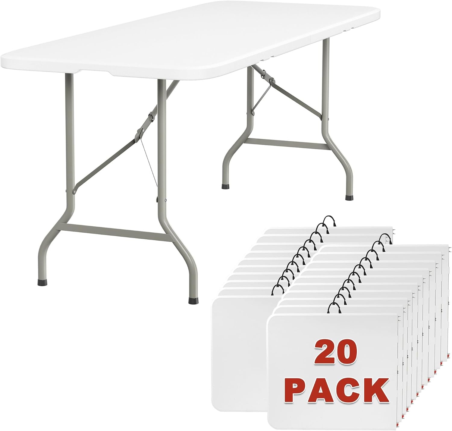 image:imageElevon Folding Table 4 Feet Heavy Duty FoldinHalf Utility Table Indoor Outdoor for Camping Picnic Party6 feet