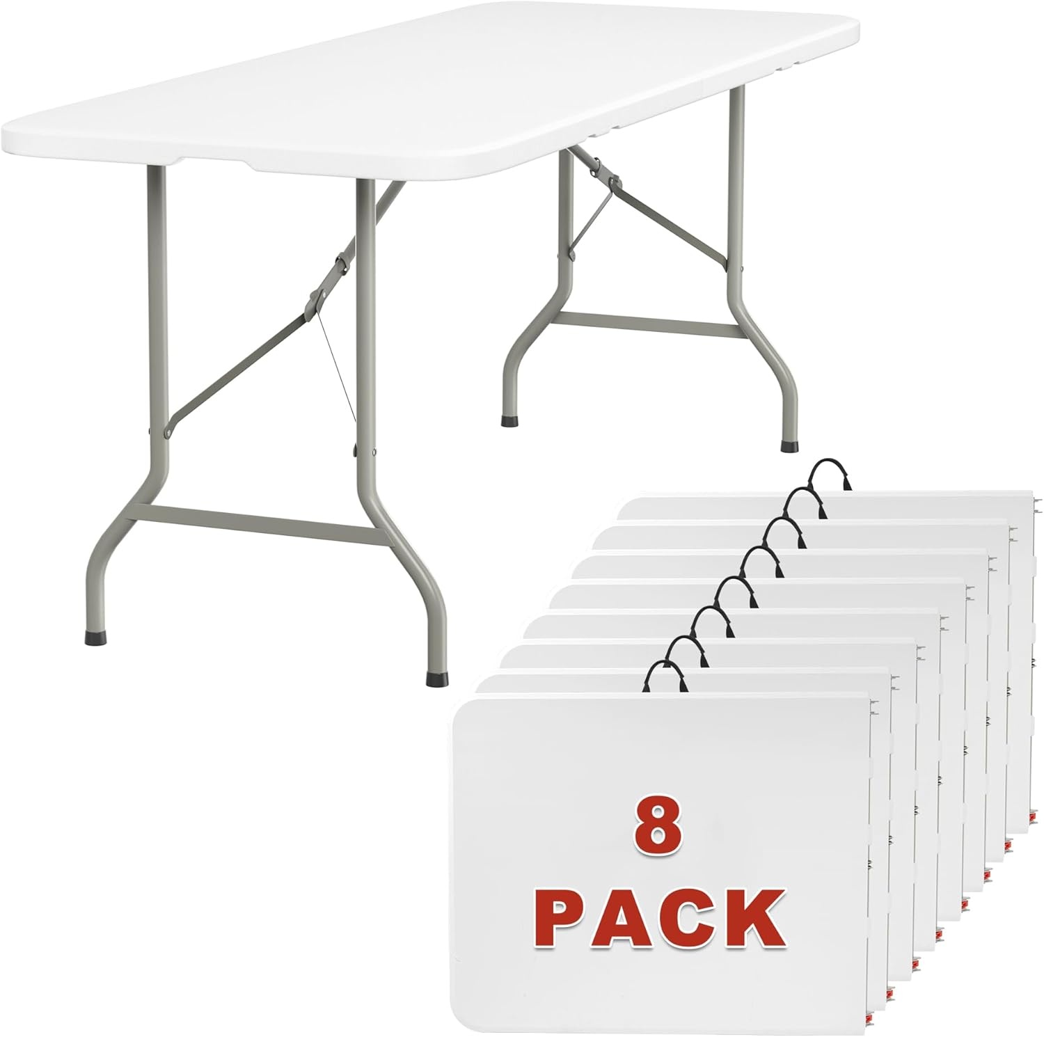 image:imageElevon Folding Table 4 Feet Heavy Duty FoldinHalf Utility Table Indoor Outdoor for Camping Picnic Party6 feet