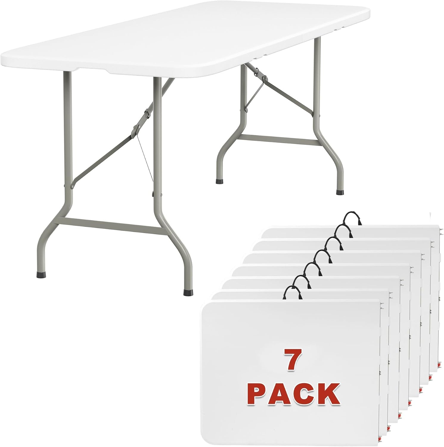 image:imageElevon Folding Table 4 Feet Heavy Duty FoldinHalf Utility Table Indoor Outdoor for Camping Picnic Party6 feet