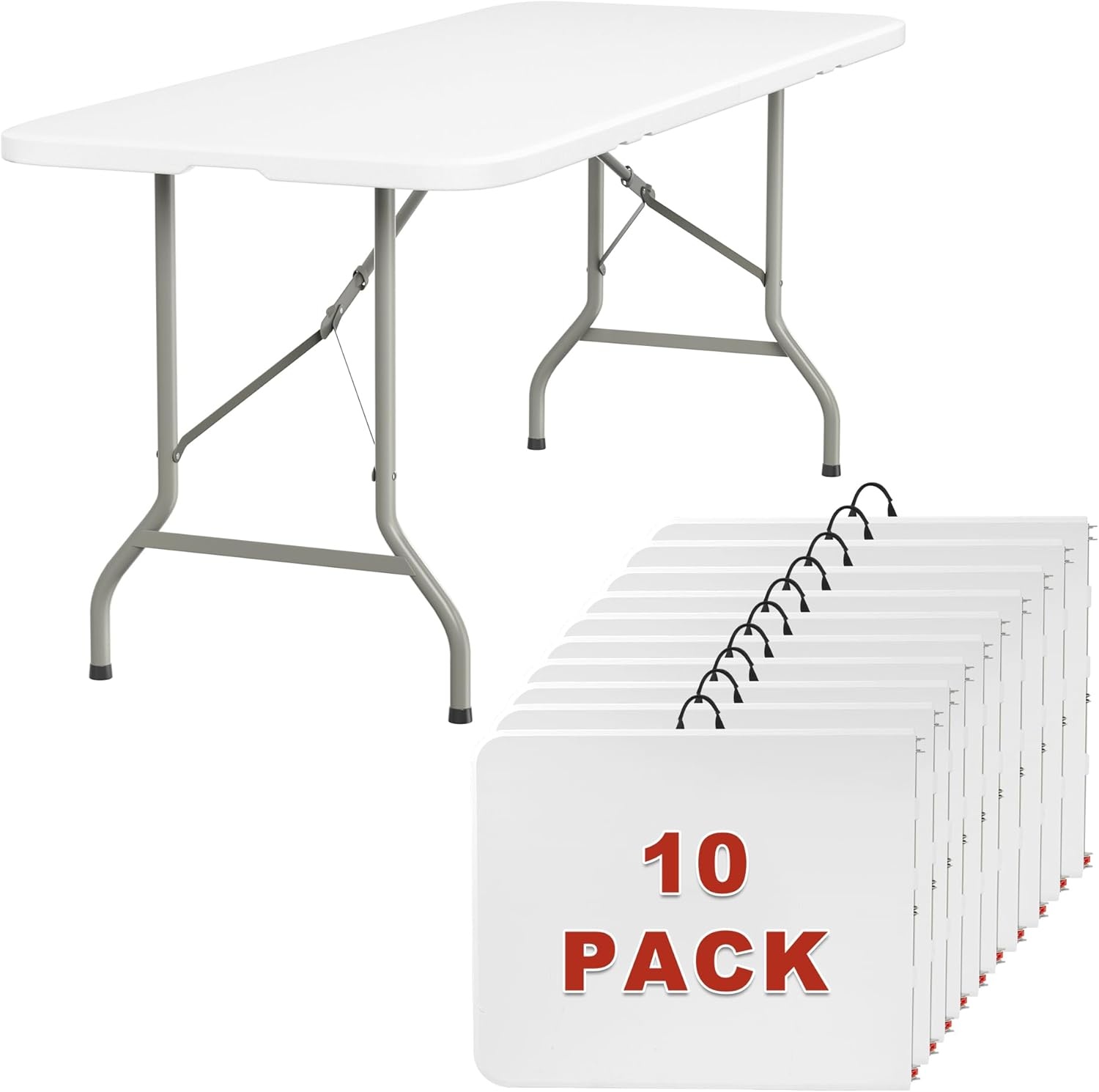 image:imageElevon Folding Table 4 Feet Heavy Duty FoldinHalf Utility Table Indoor Outdoor for Camping Picnic Party6 feet