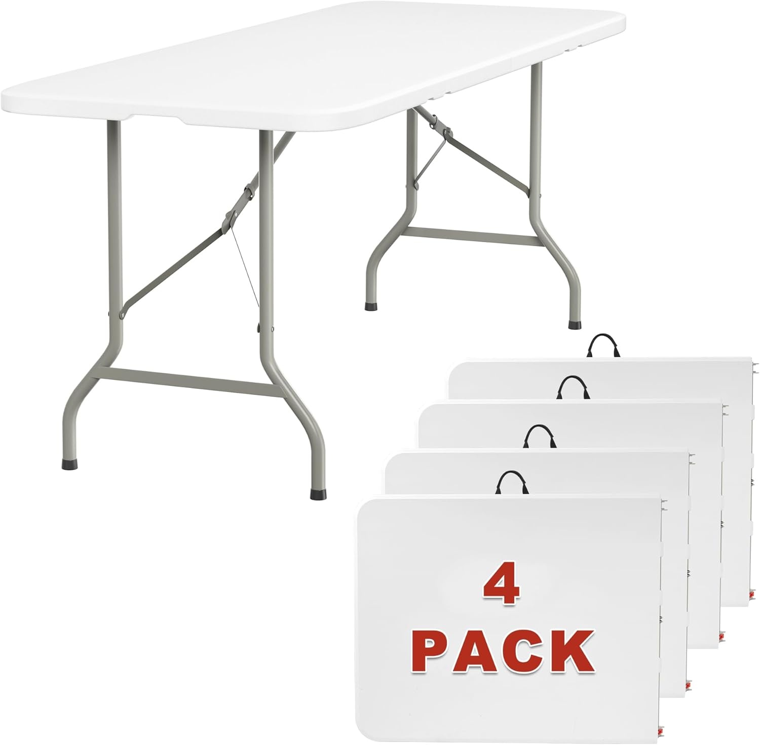 image:imageElevon Folding Table 4 Feet Heavy Duty FoldinHalf Utility Table Indoor Outdoor for Camping Picnic Party6 feet