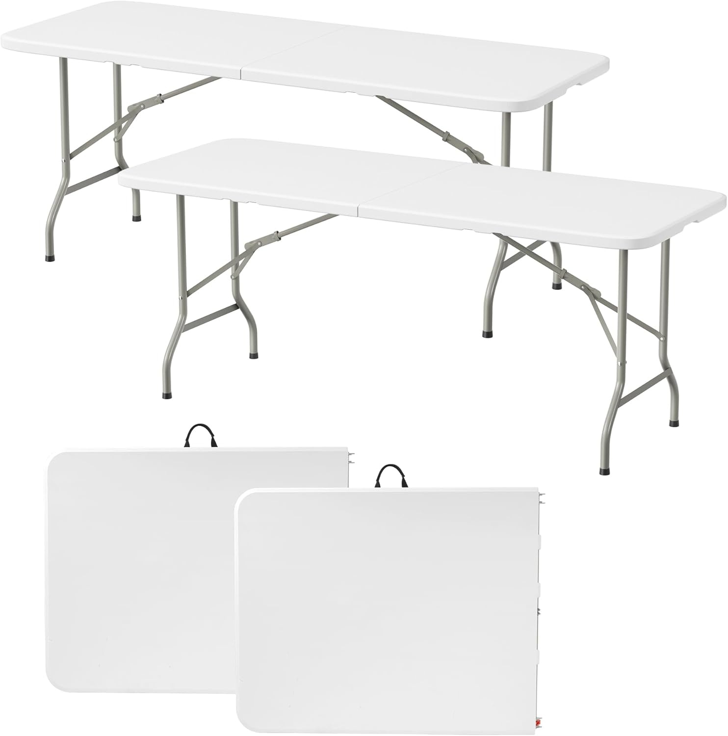 image:imageElevon Folding Table 4 Feet Heavy Duty FoldinHalf Utility Table Indoor Outdoor for Camping Picnic Party6 feet