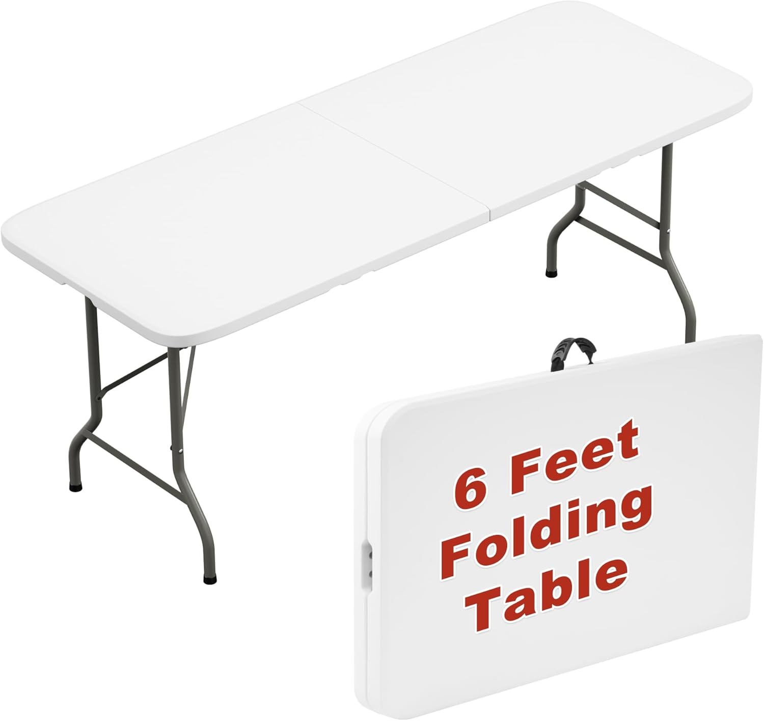 image:imageElevon Folding Table 4 Feet Heavy Duty FoldinHalf Utility Table Indoor Outdoor for Camping Picnic Party6 feet