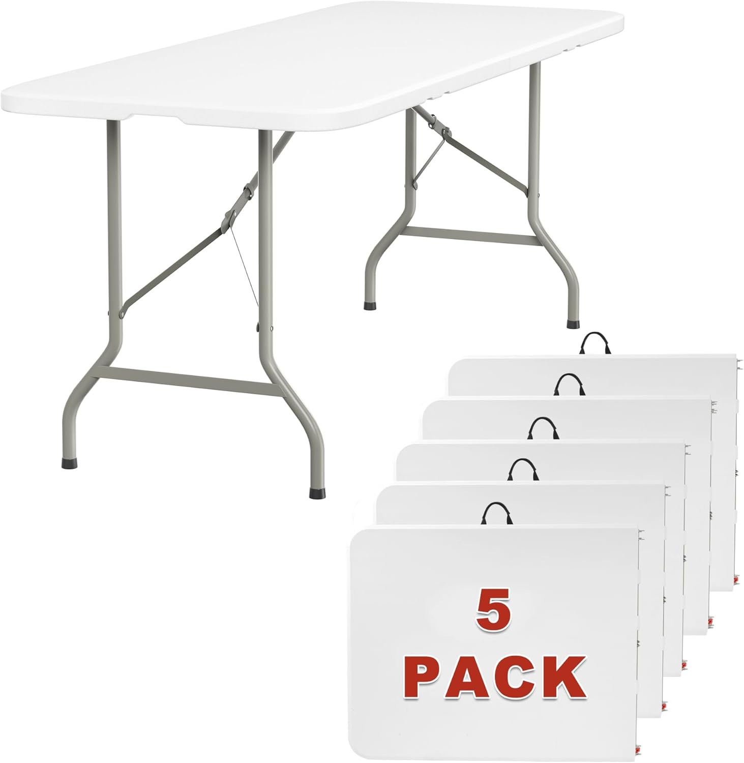 image:imageElevon Folding Table 4 Feet Heavy Duty FoldinHalf Utility Table Indoor Outdoor for Camping Picnic Party6 feet